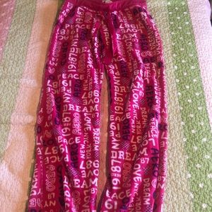 Pink pajama pants
